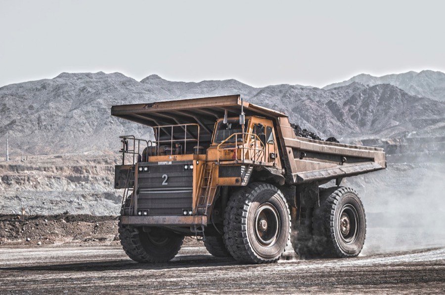Dump truck used for material and site transport